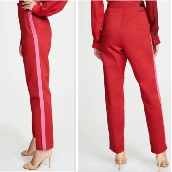 TRE by Natalie Ratabesi Red/Pink Side Stripe Anita Pant in Maroon 6 - Picture 7 of 15